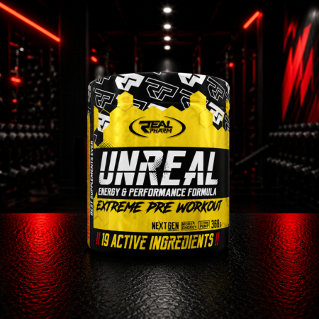 Real Pharm Unreal preworkout 360g - Black currant/Lemon